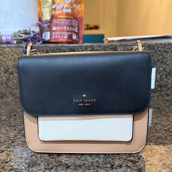 kate spade Handbags - kate spade Colorblock Leather Crossbody Bag - Black, White, Tan